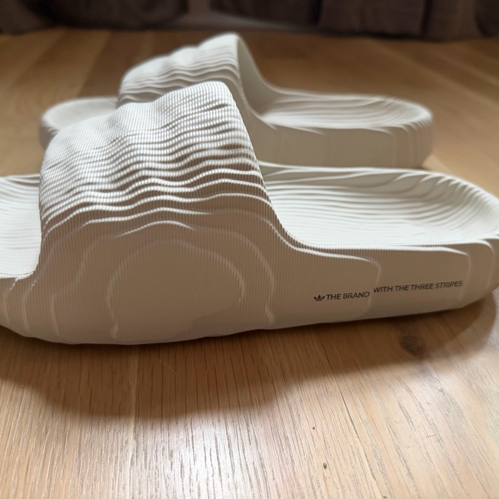adidas Adilette 22 Slides - White with Black Logo